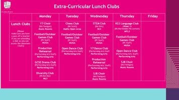 Extra Curricular Clubs