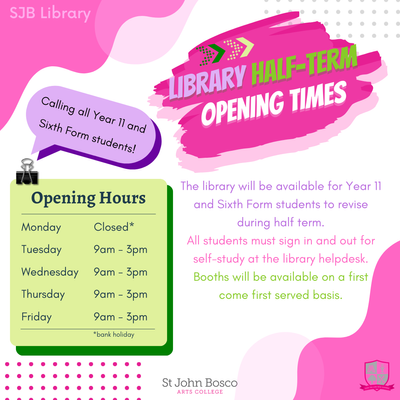 Library Opening Times Half Term