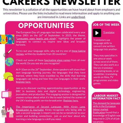 Careers Newsletter 22/09/25